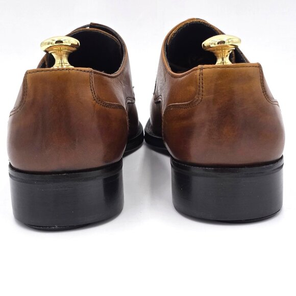 NEW Duca Italy Mens size 9 Burnished Brown Leather Plain-toe Derby Oxfords 42EU - Picture 8 of 14